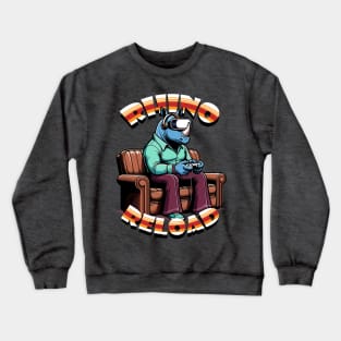 Rhino Reloaded - Vintage VR Gamer Chic Crewneck Sweatshirt